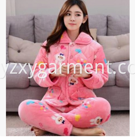 Pink coral fleece pajamas set
